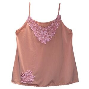 Y2K Fairycore Peach Lace Trimmed Camisole‎ Tank Top Women's M/L Cottagecore